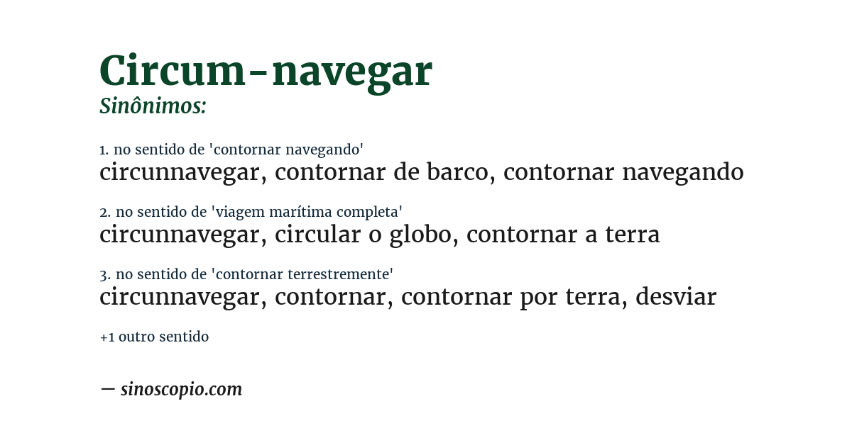 Sinônimo de circum-navegar