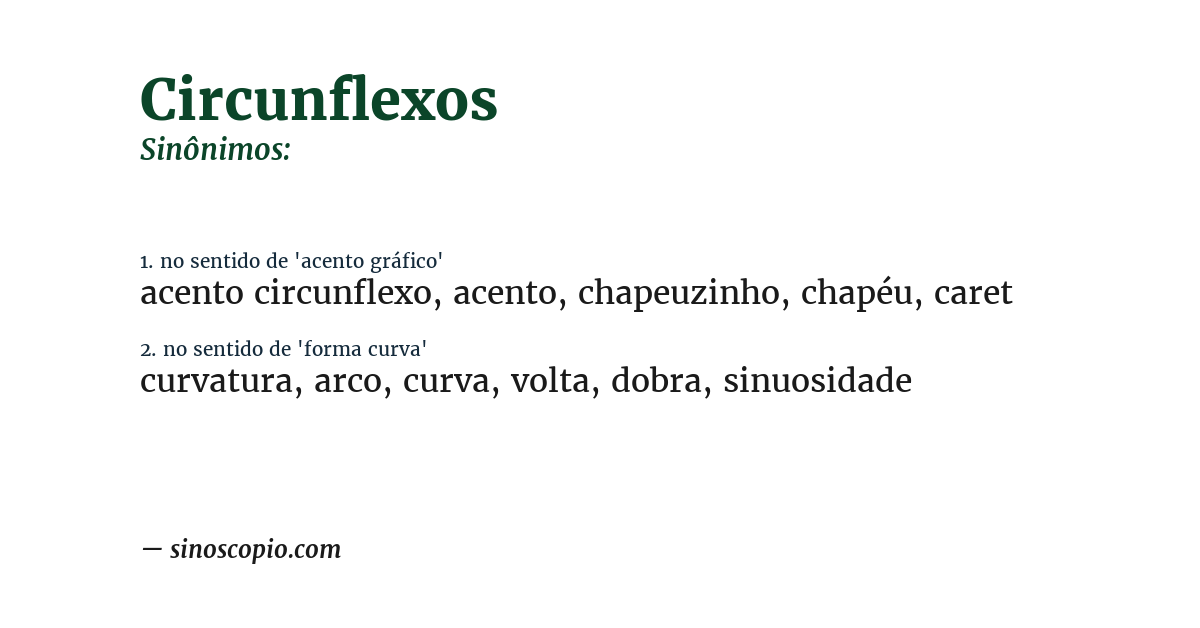Sinônimo de circunflexos