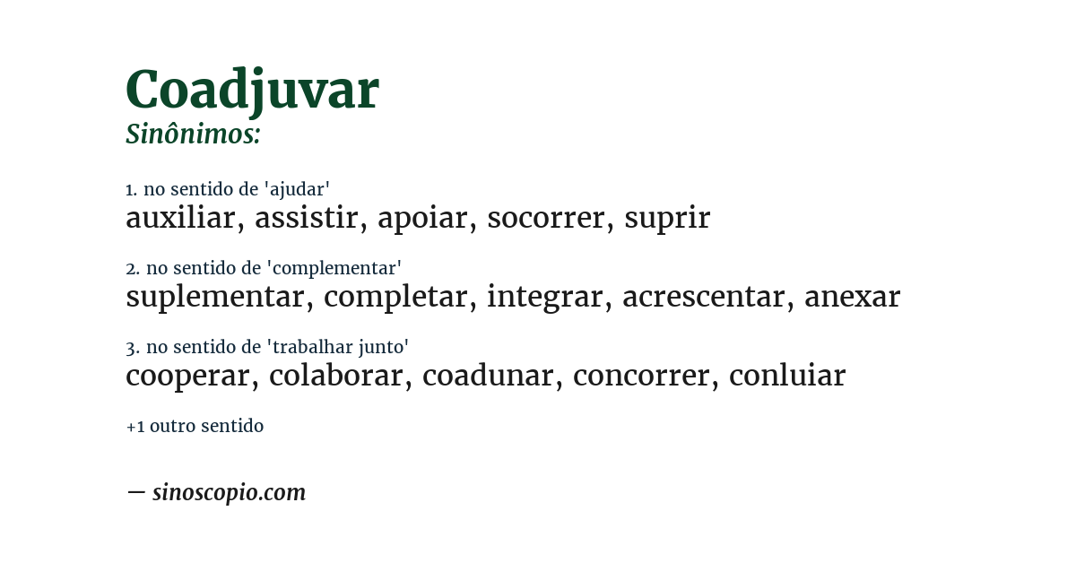 Sinônimo de coadjuvar