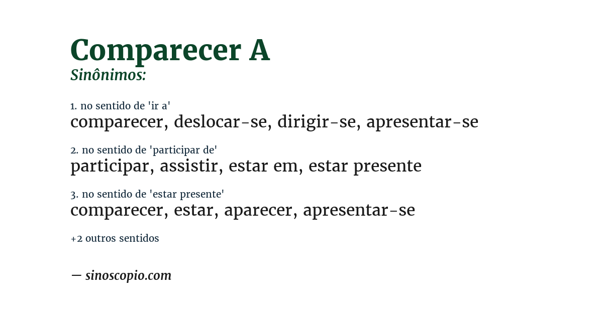 Sinônimo de comparecer a