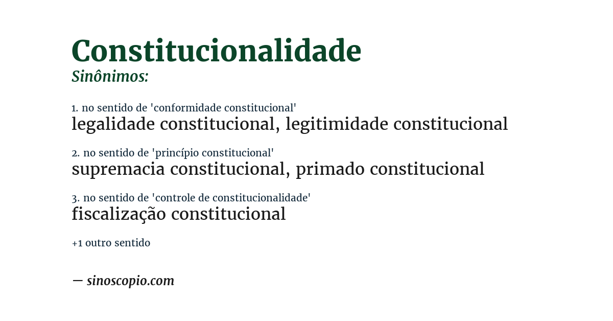 Sinônimo de constitucionalidade