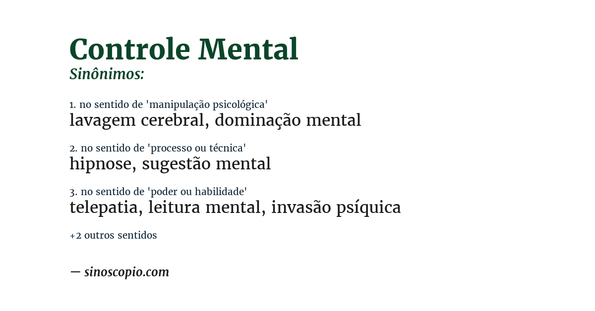 Sinônimo de controle mental