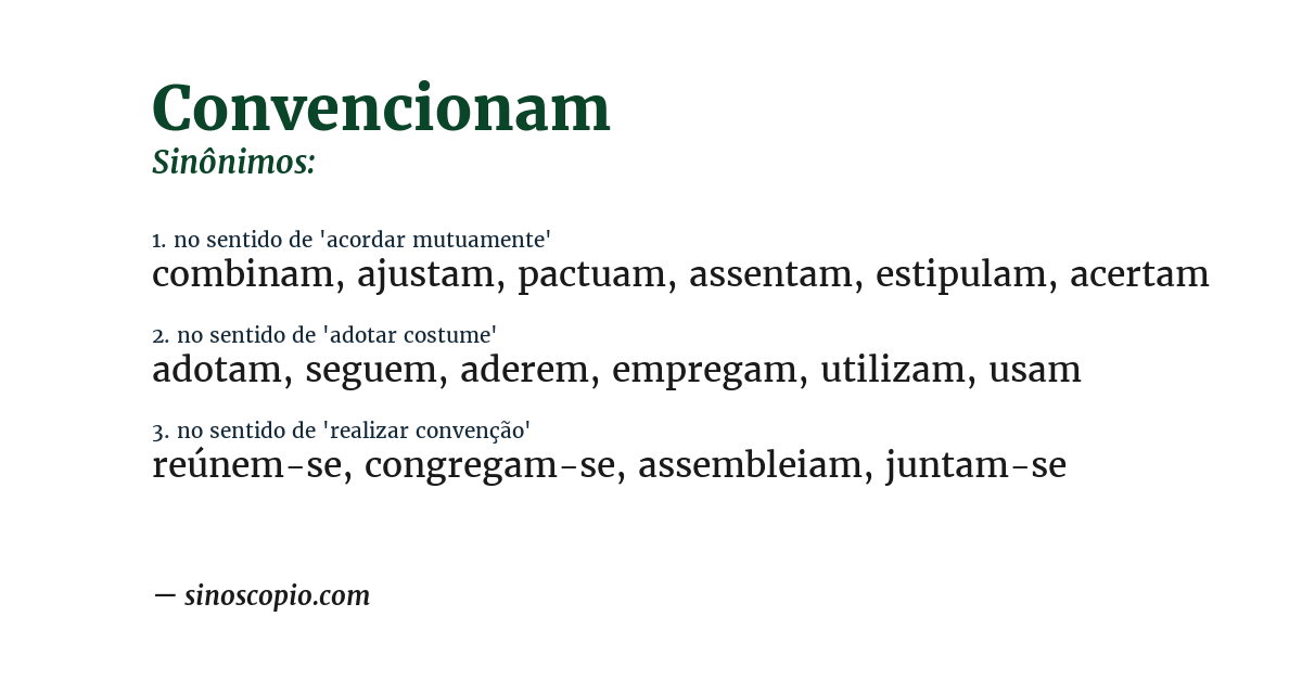Sinônimo de convencionam