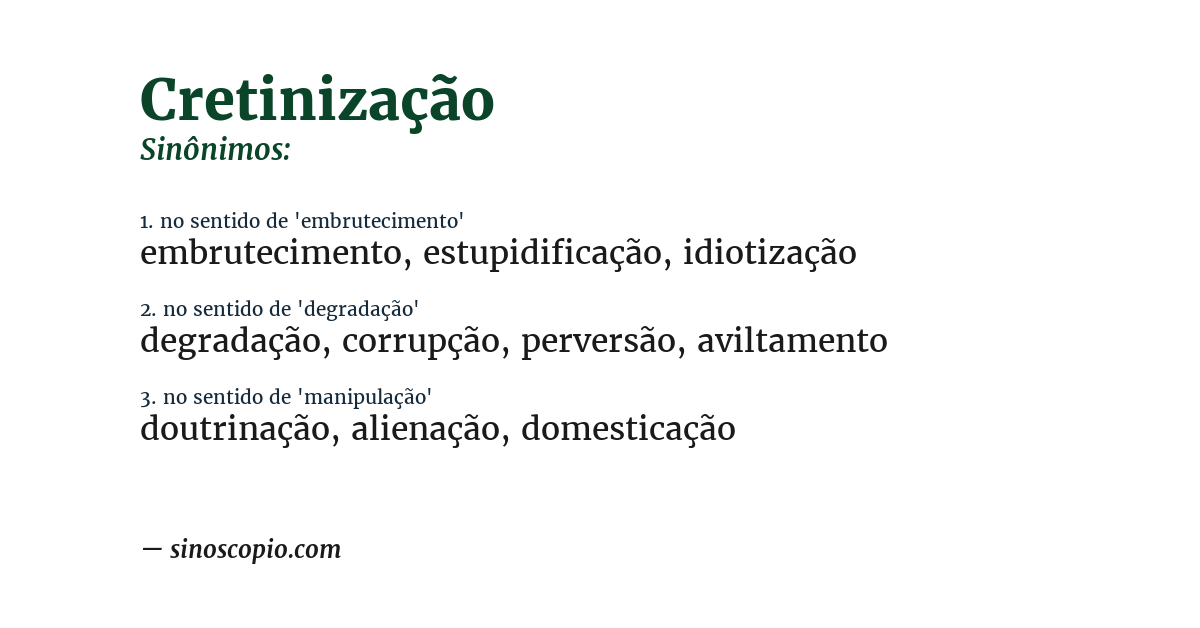Sinônimo de cretinização