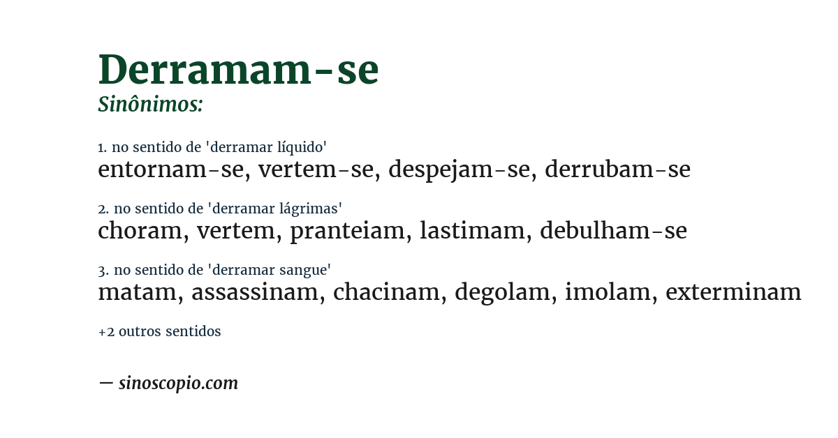 Sinônimo de derramam-se