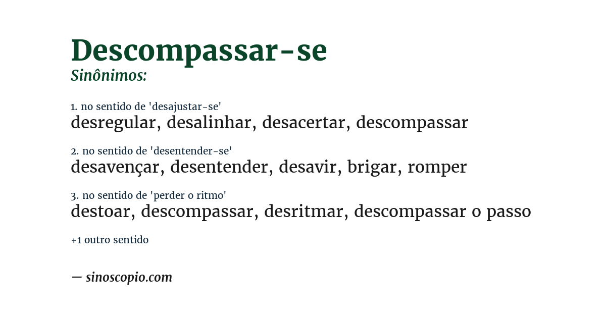Sinônimo de descompassar-se