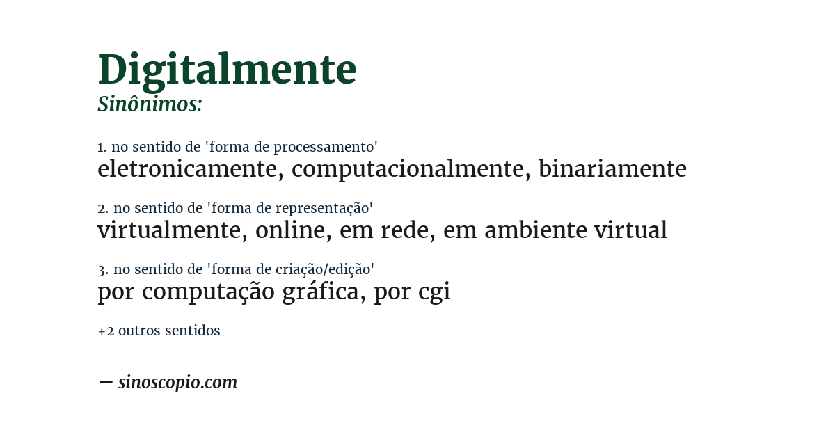 Sinônimo de digitalmente