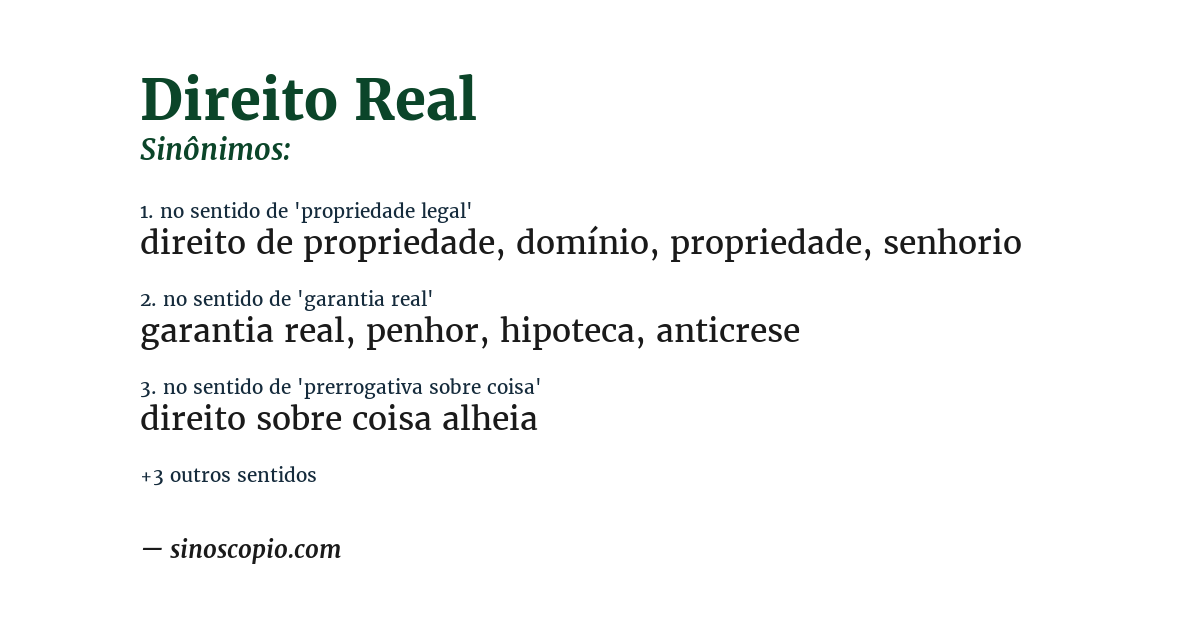 Sinônimo de direito real