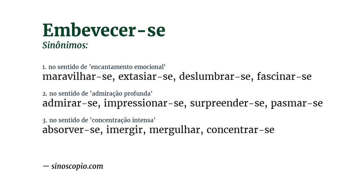 Sinônimo de embevecer-se