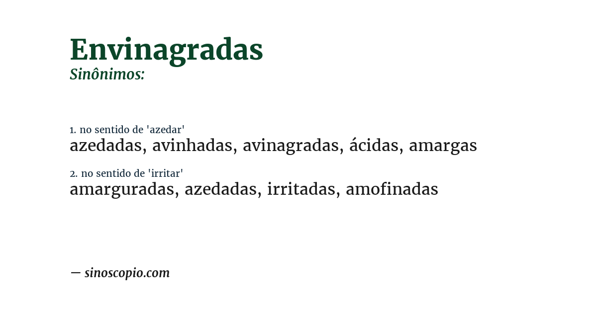 Sinônimo de envinagradas