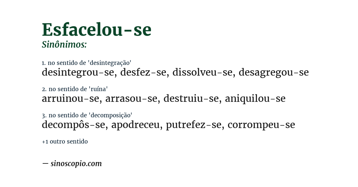 Sinônimo de esfacelou-se