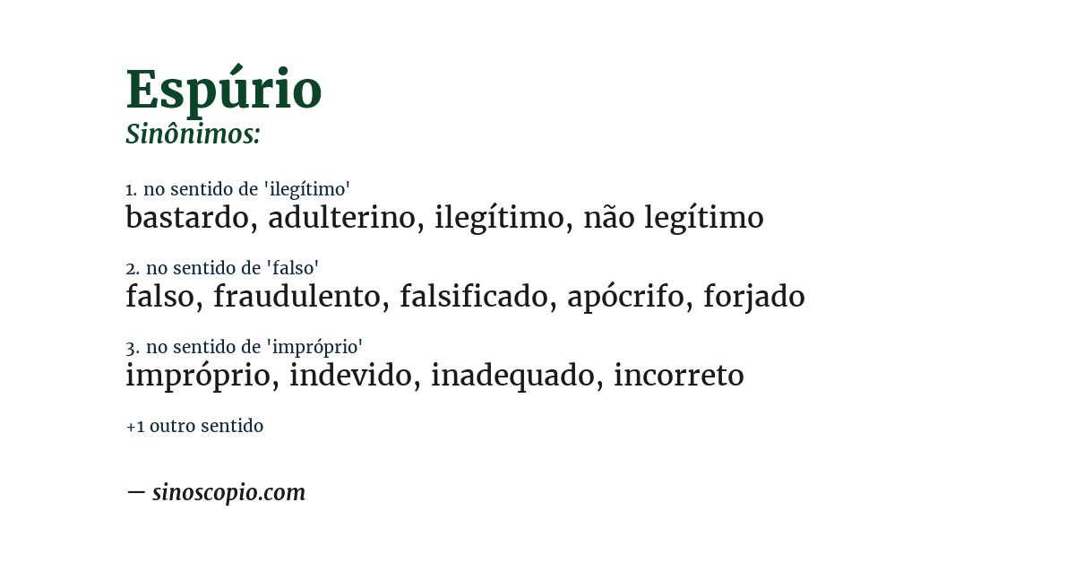 Sinônimo de espúrio