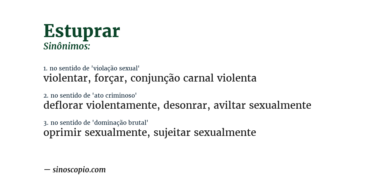 Sinônimo de estuprar