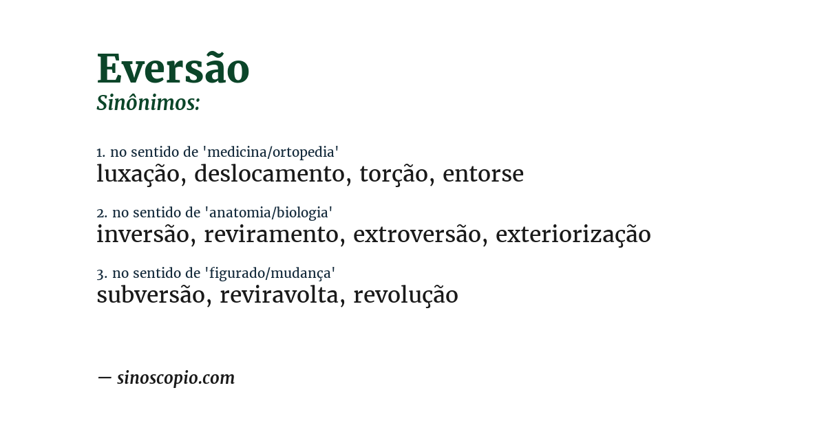 Sinônimo de eversão