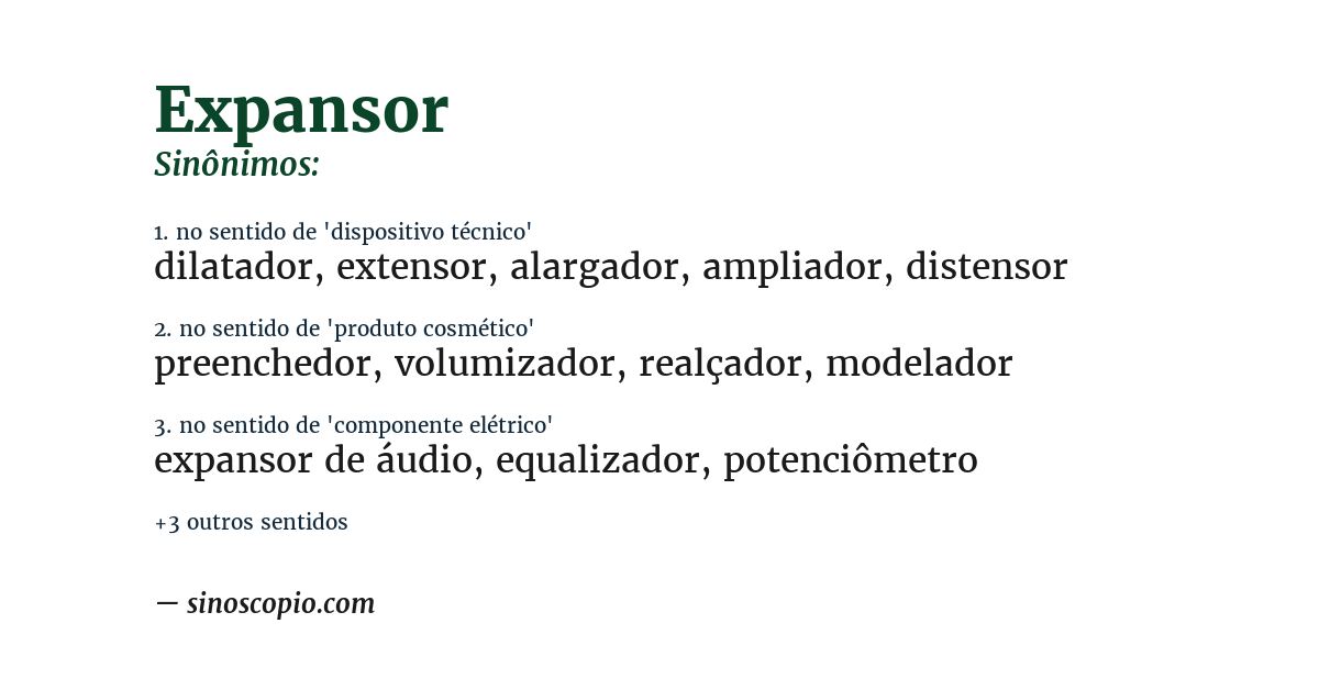 Sinônimo de expansor