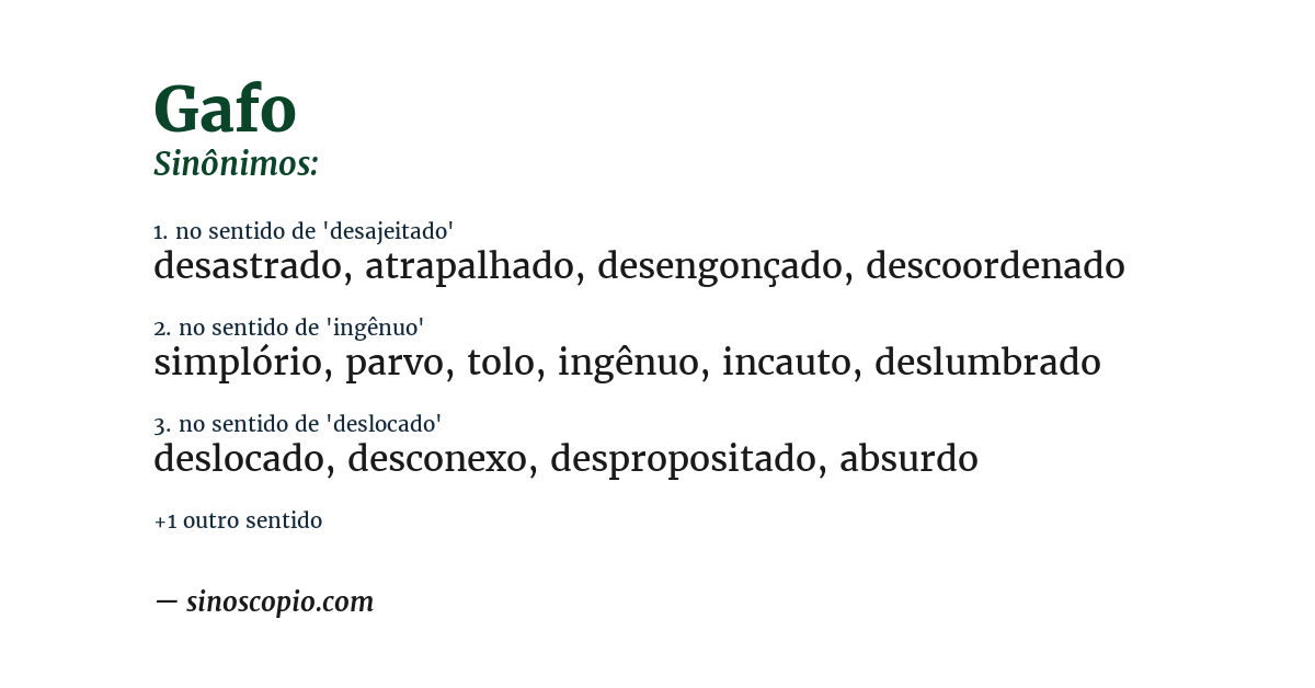 Sinônimo de gafo