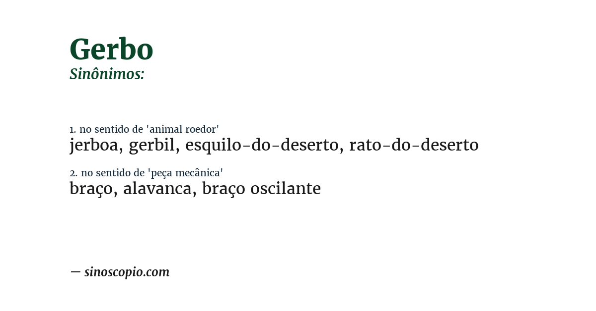 Sinônimo de gerbo