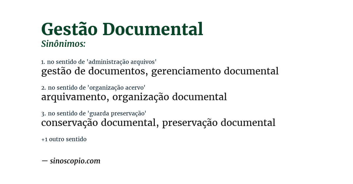 Sinônimo de gestão documental