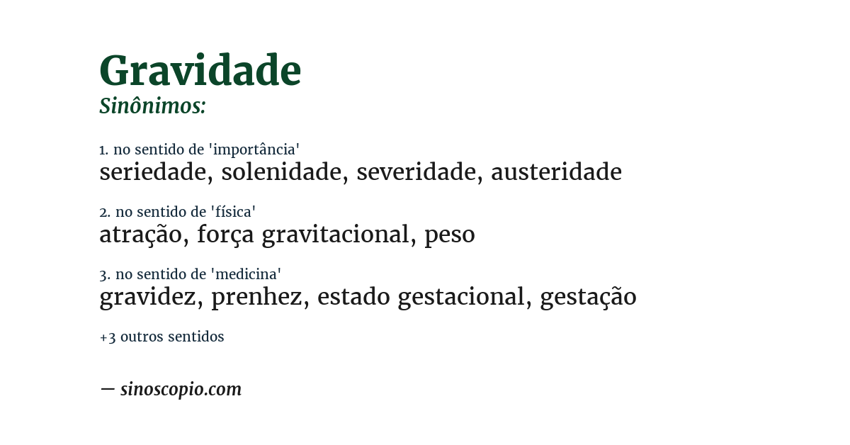 Sinônimo de gravidade