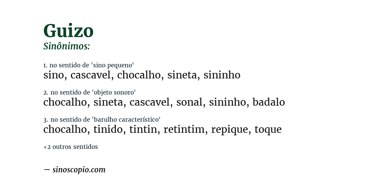 Sinônimo de guizo