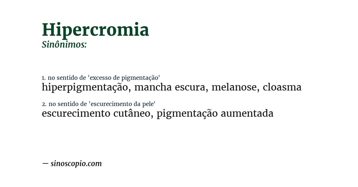 Sinônimo de hipercromia