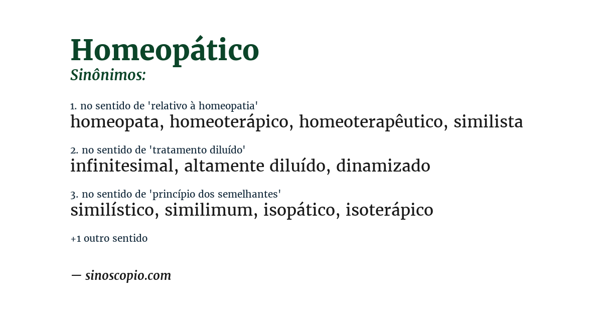 Sinônimo de homeopático