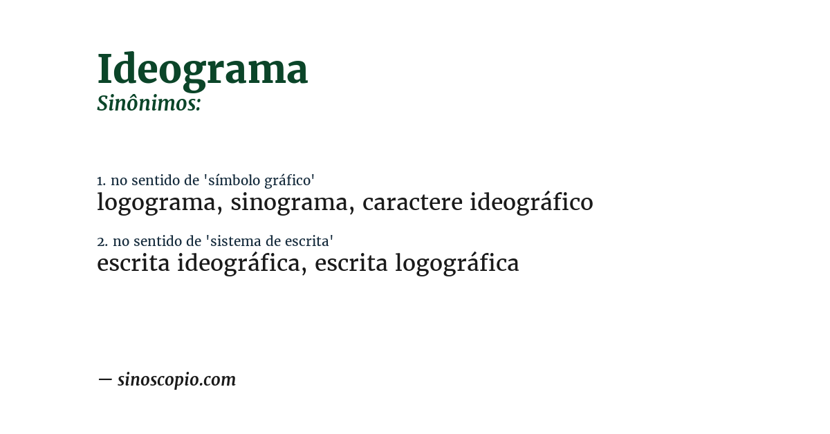 Sinônimo de ideograma