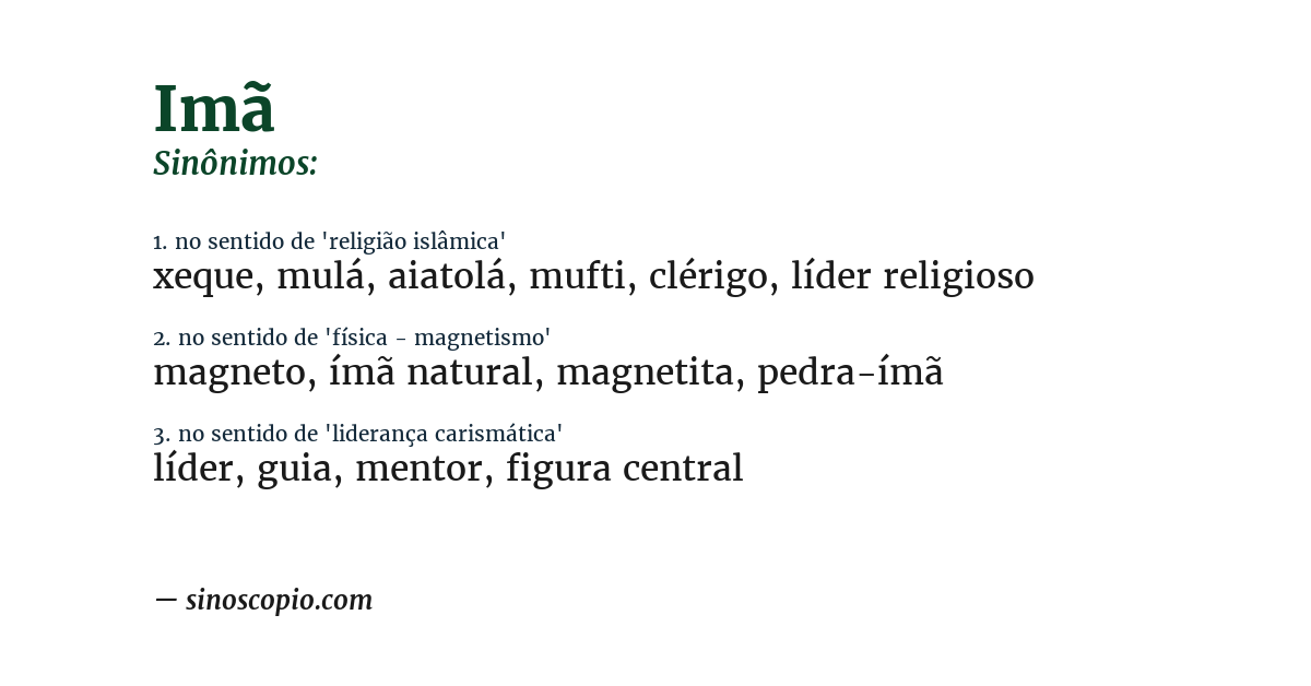 Sinônimo de imã