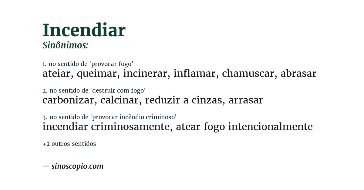 Sinônimo de incendiar