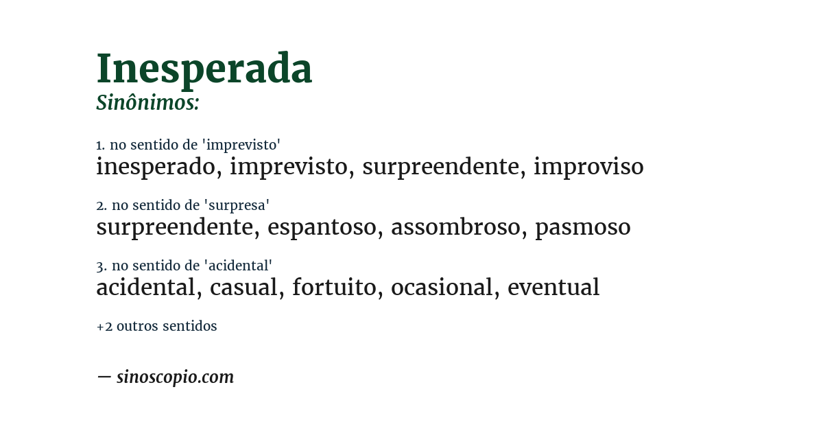 Sinônimo de inesperada