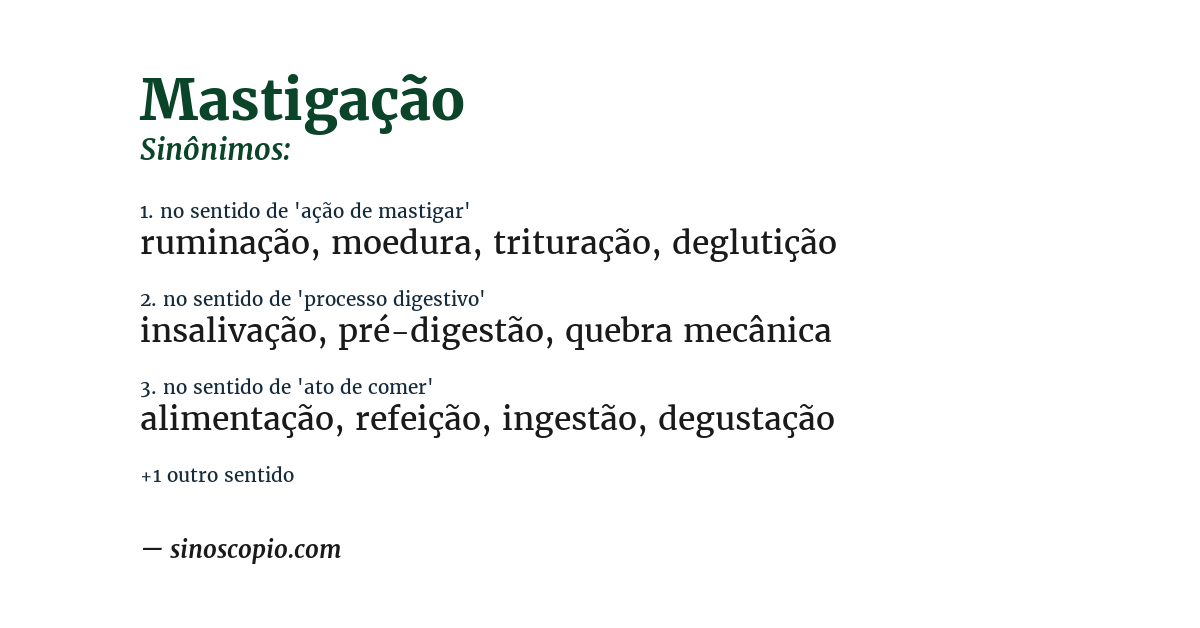 Sinônimo de mastigação