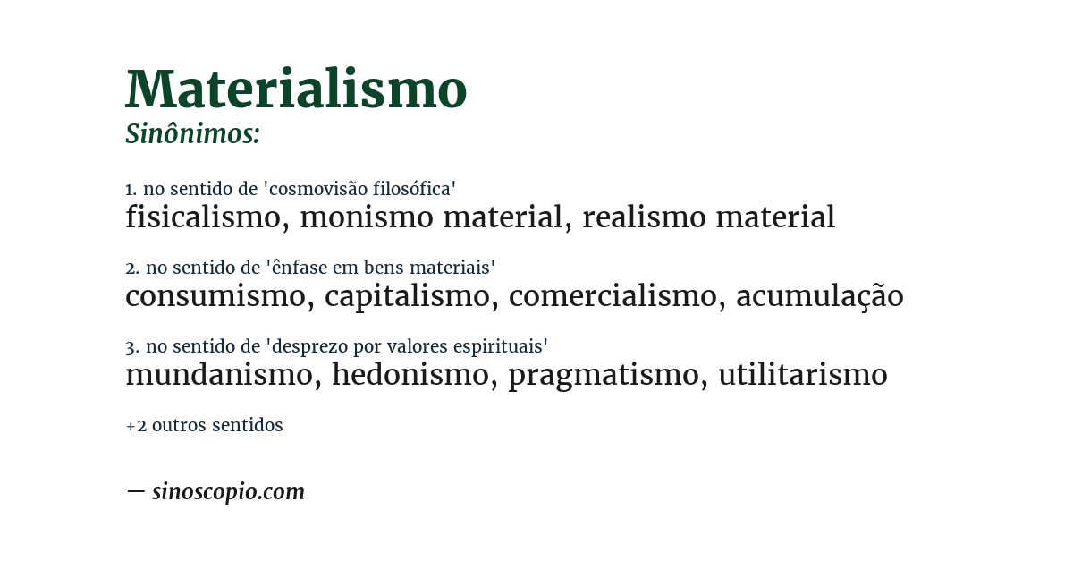 Sinônimo de materialismo
