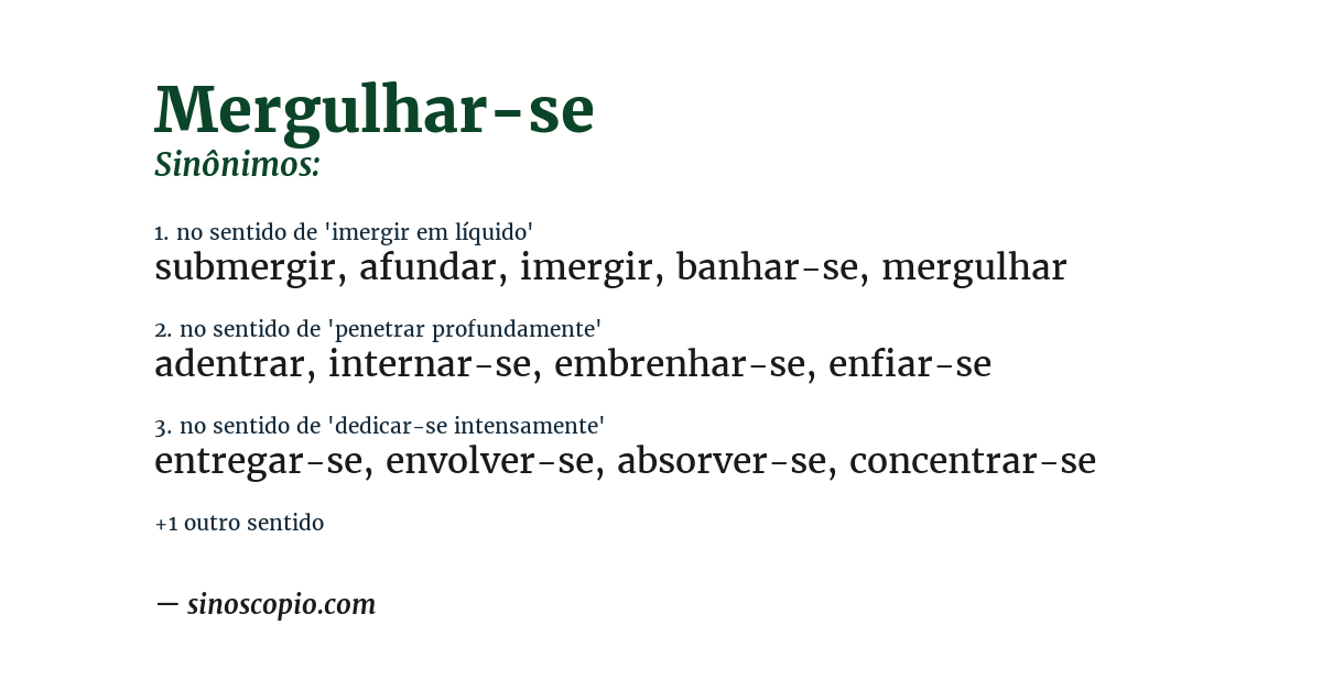 Sinônimo de mergulhar-se
