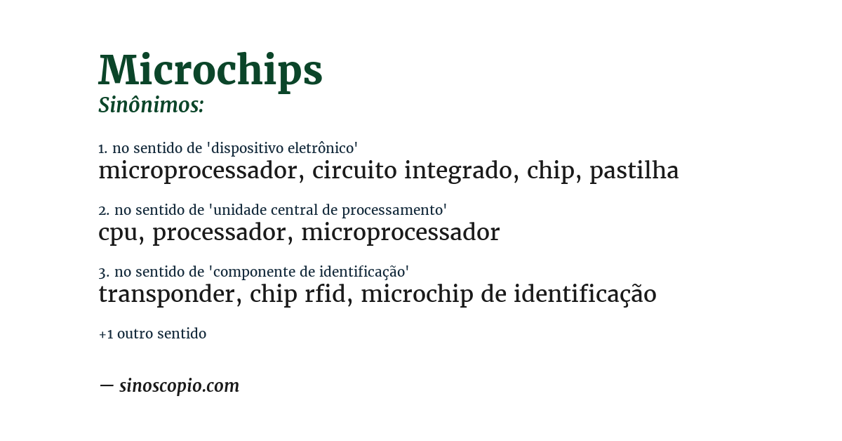 Sinônimo de microchips