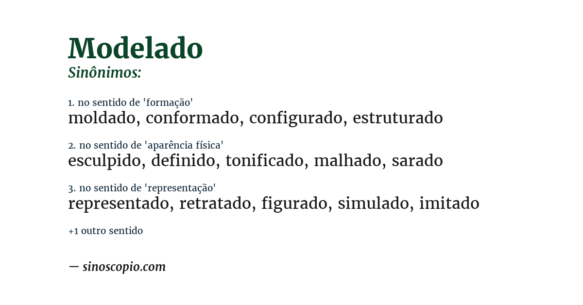 Sinônimo de modelado