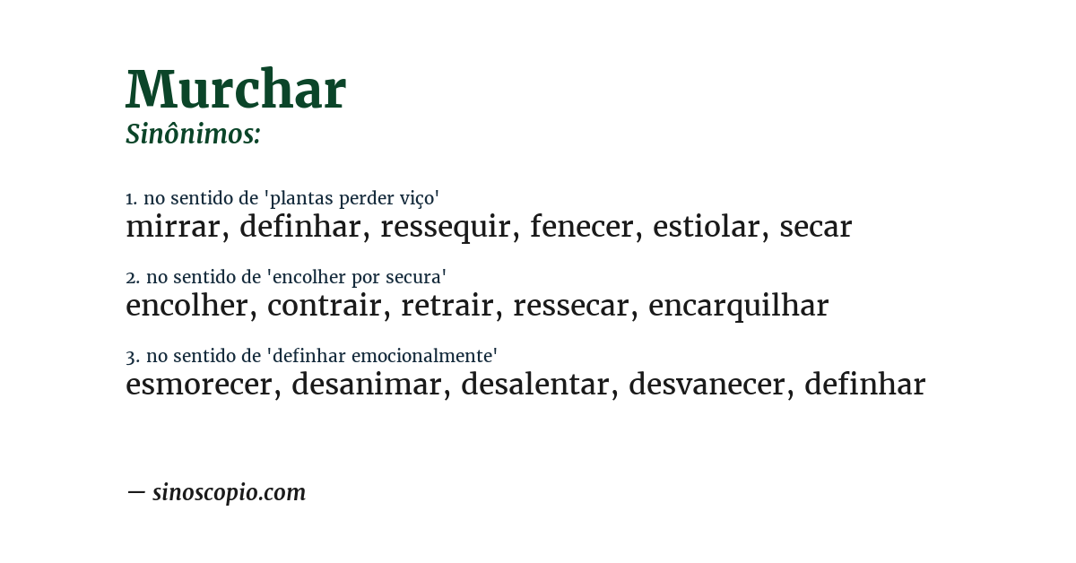 Sinônimo de murchar