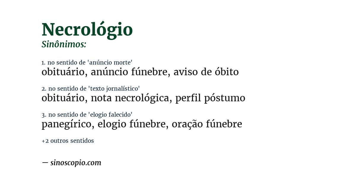 Sinônimo de necrológio