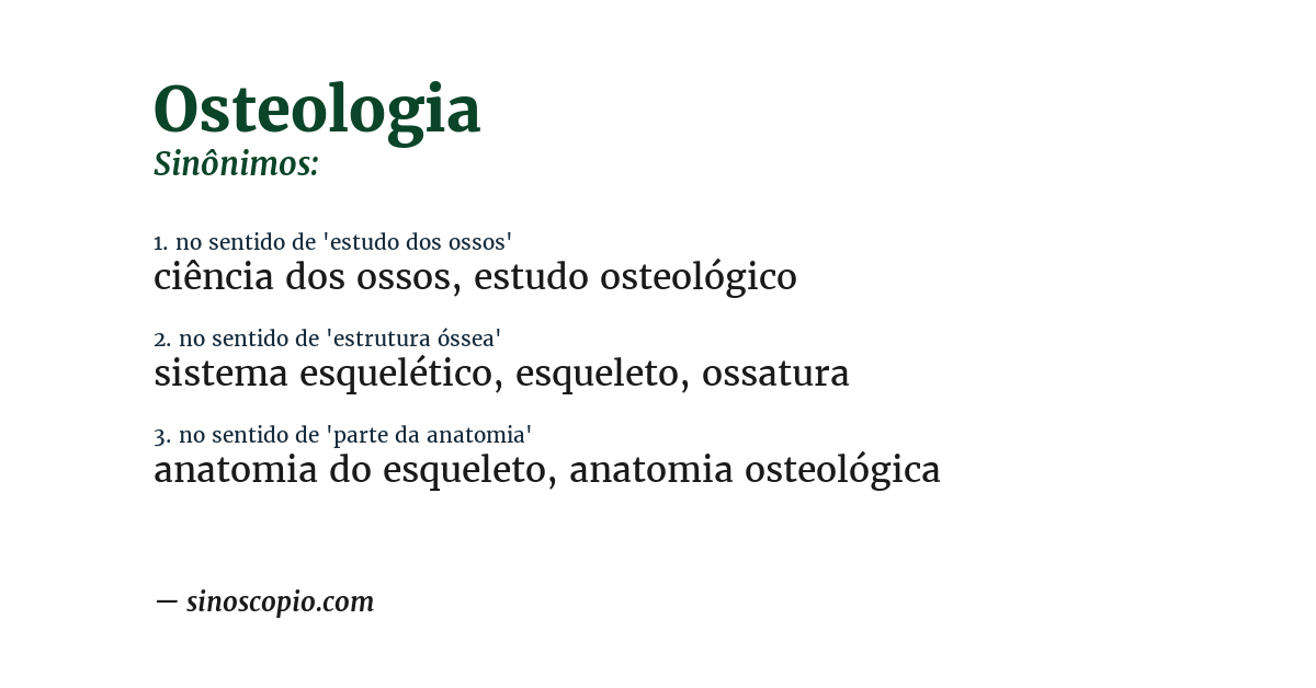 Sinônimo de osteologia