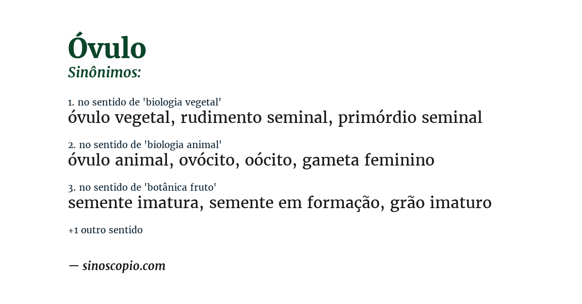 Sinônimo de óvulo