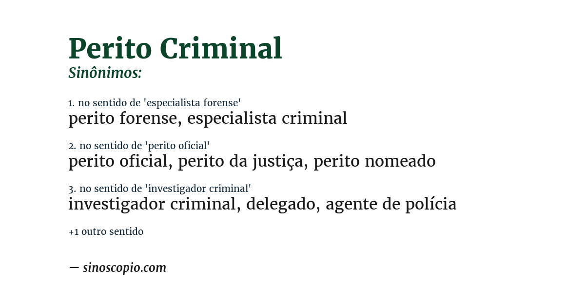 Sinônimo de perito criminal