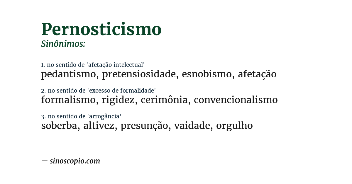 Sinônimo de pernosticismo