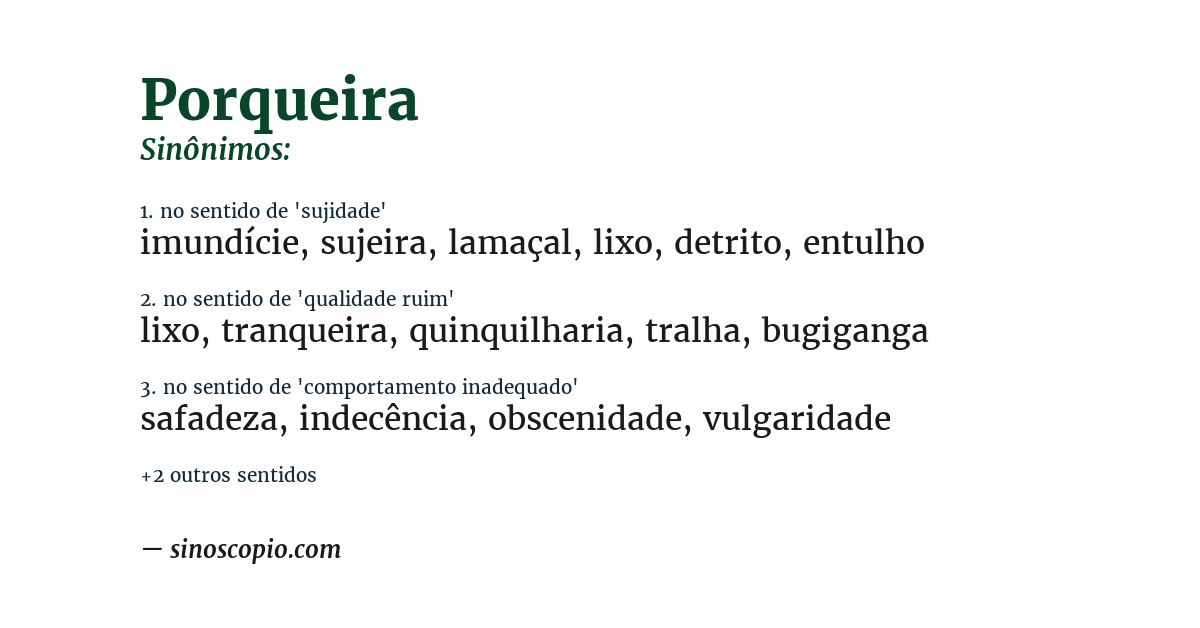 Sinônimo de porqueira