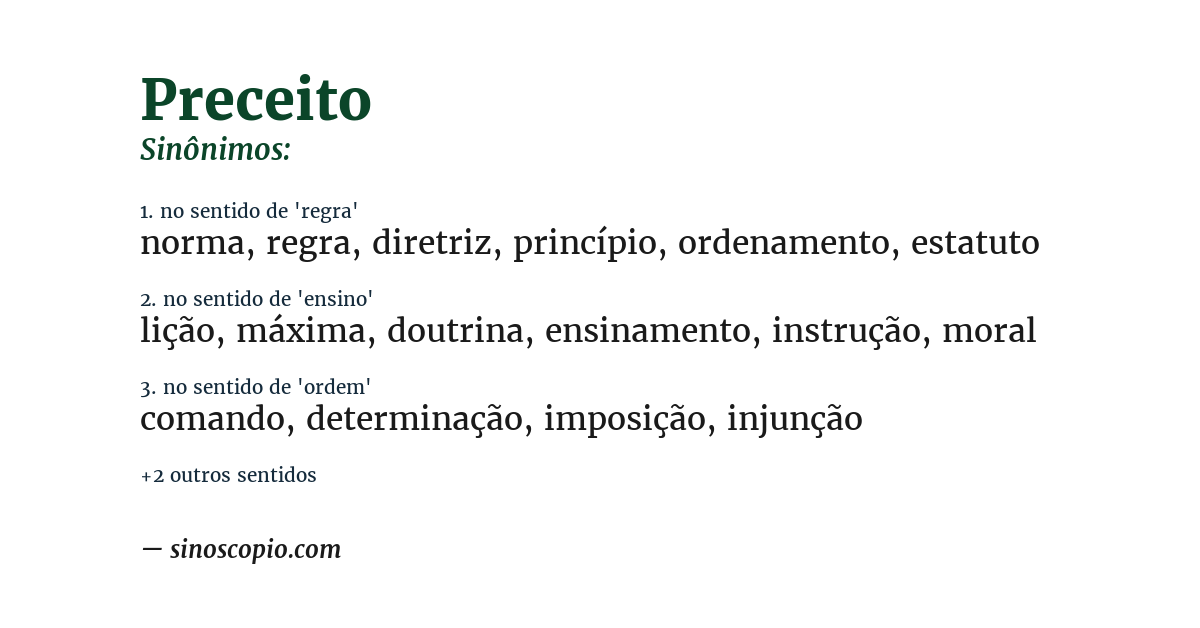Sinônimo de preceito