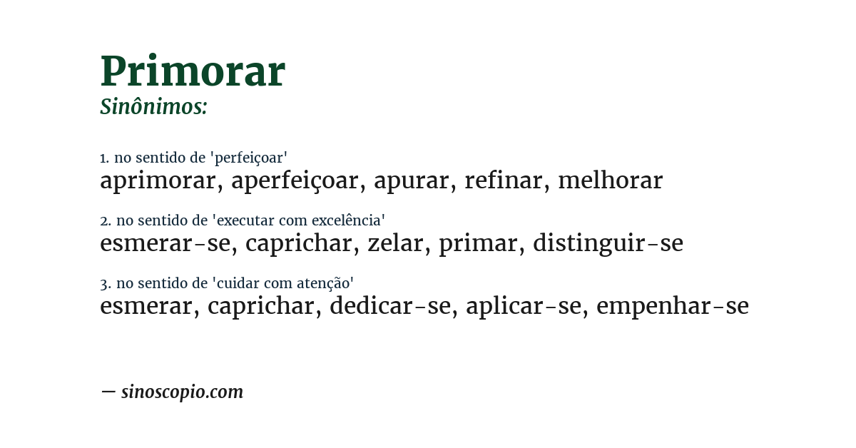 Sinônimo de primorar