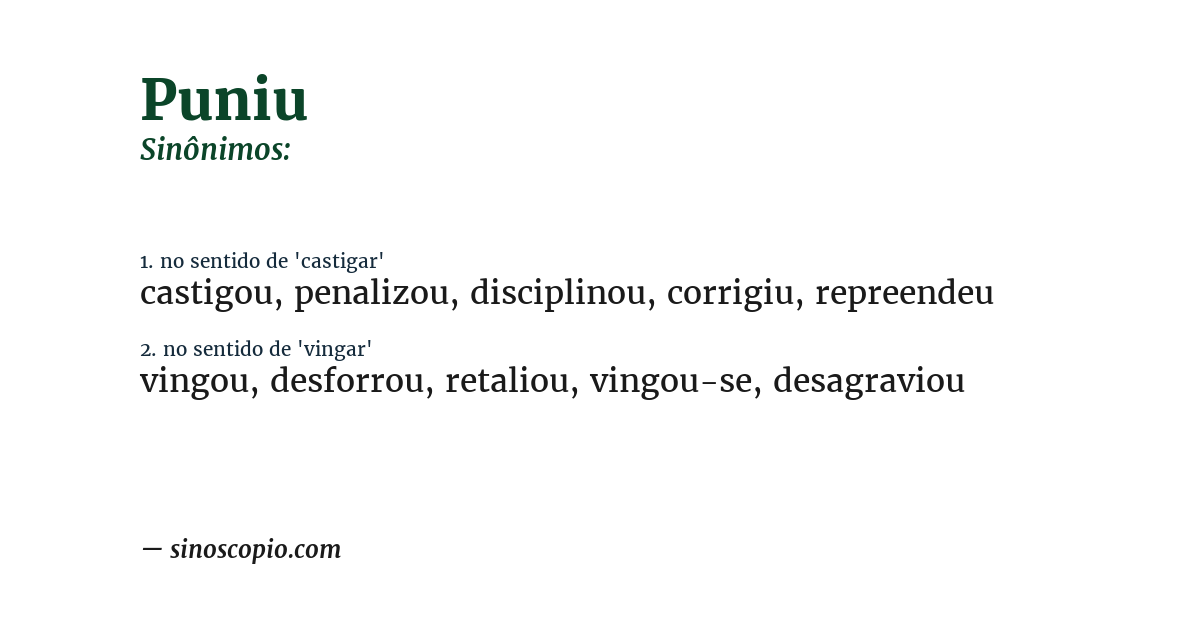 Sinônimo de puniu