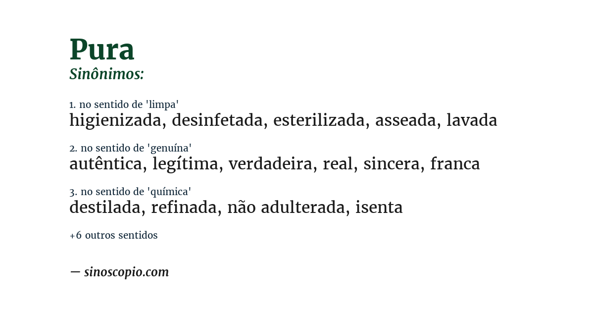 Sinônimo de pura