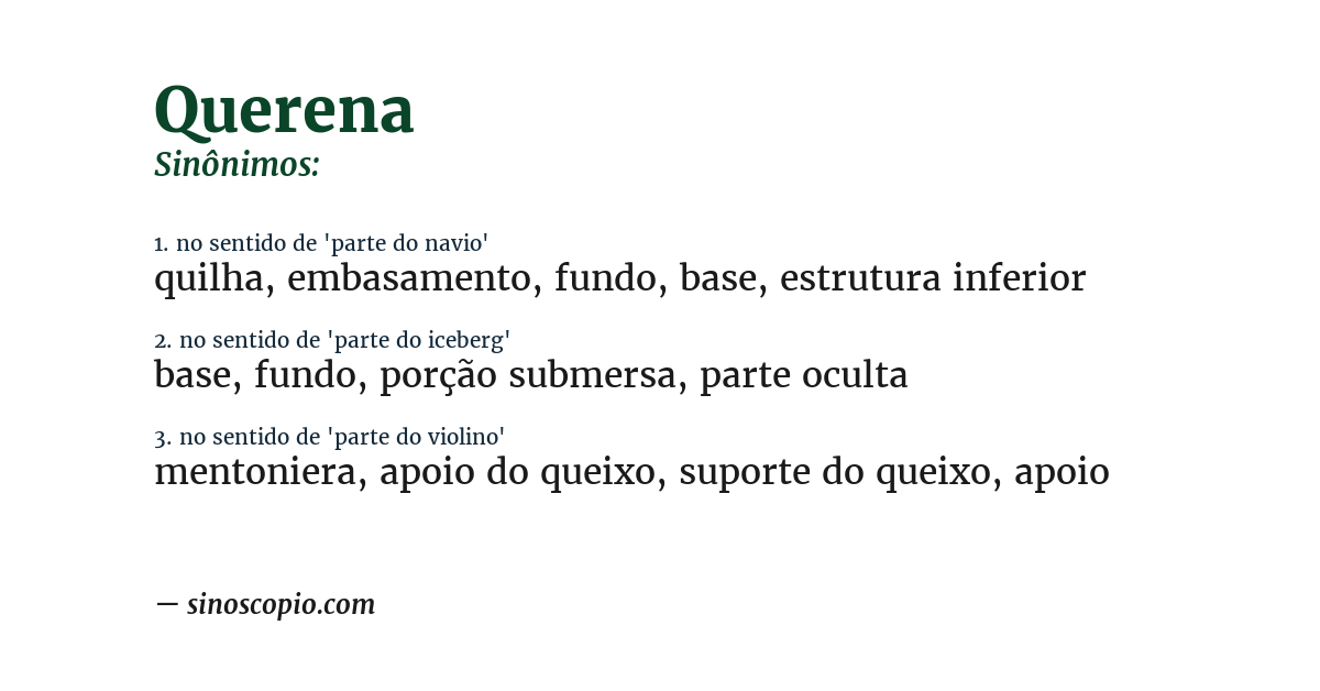 Sinônimo de querena
