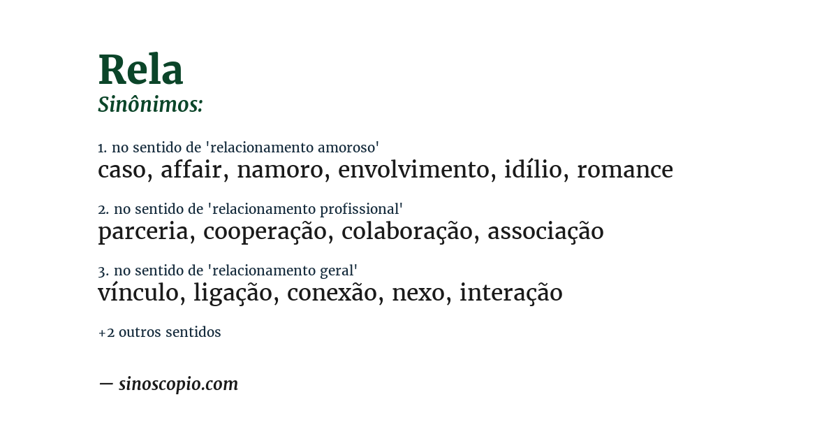 Sinônimo de rela