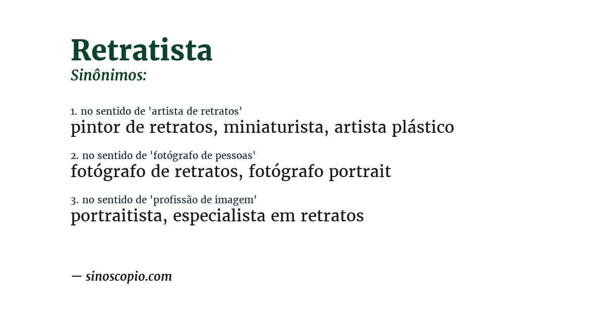Sinônimo de retratista