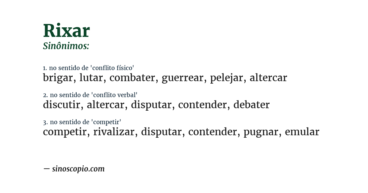 Sinônimo de rixar